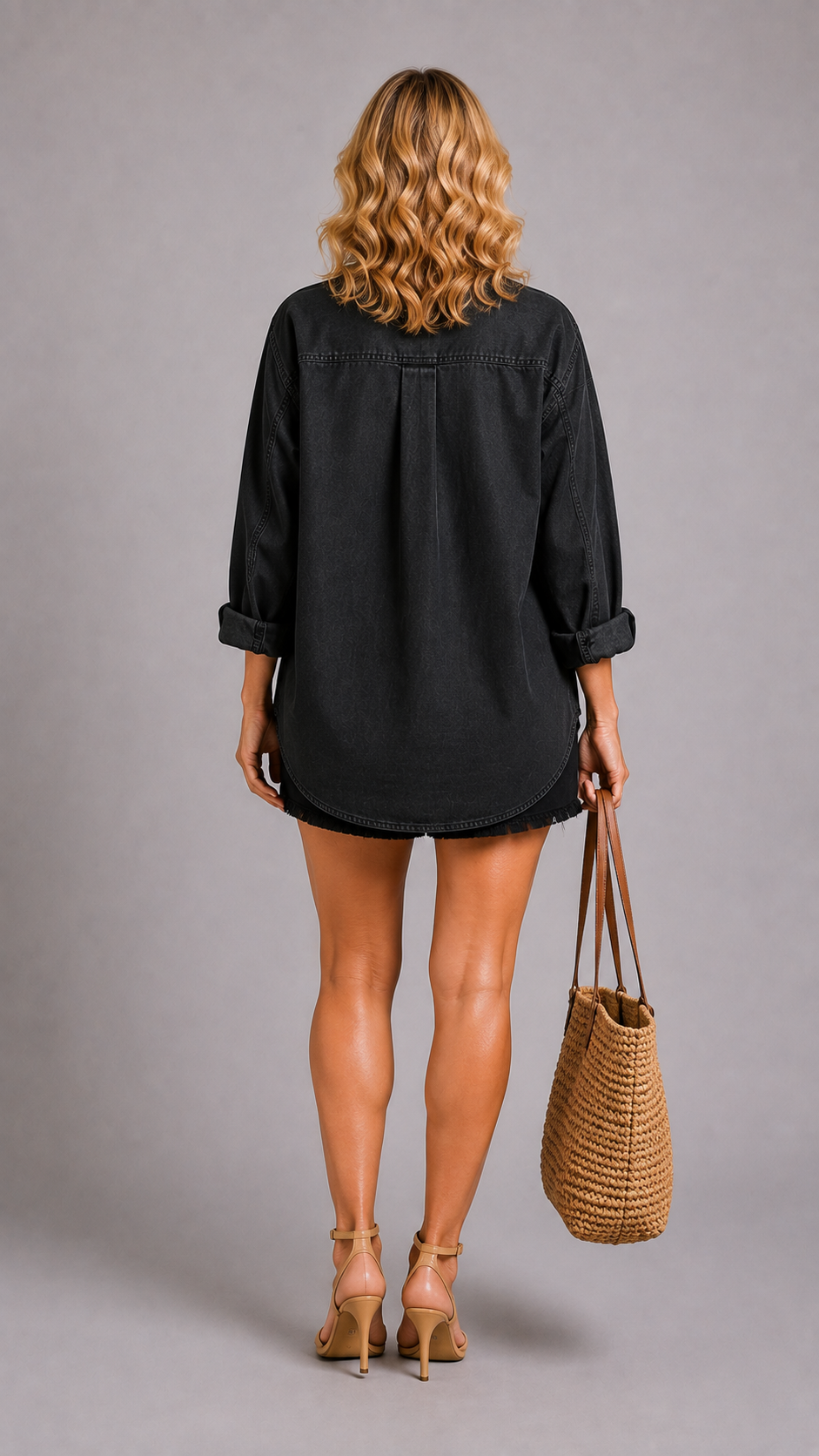Emilia | Top Tunique en Jean Col en V Chic