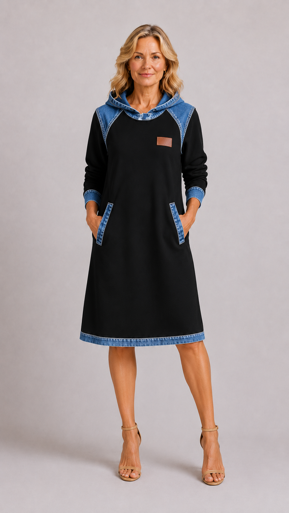 Alexa | Robe à Capuche Contrastée et Confortable