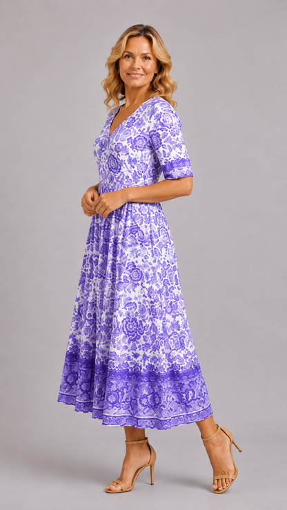 Ellie | Robe Florale Col en V Gracieuse