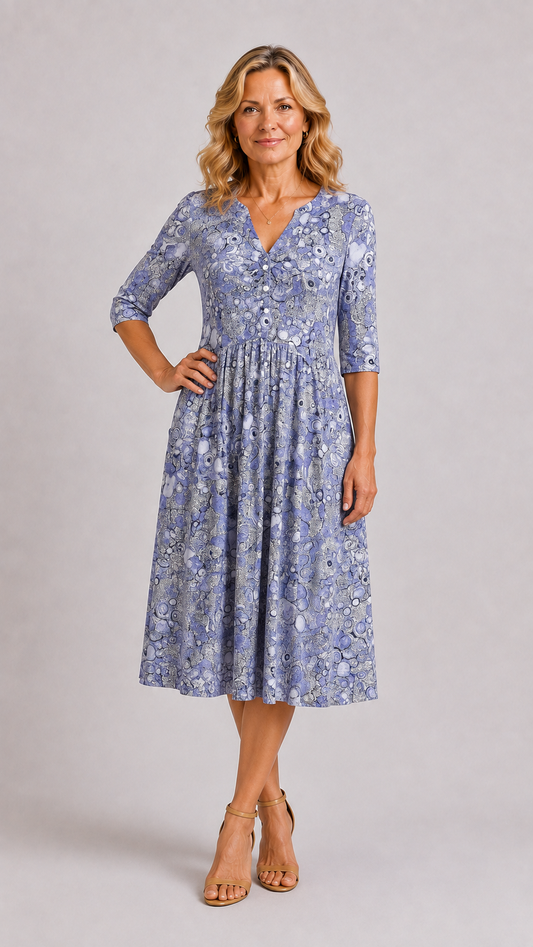Evelyn | Robe Midi Gracieuse avec Poches