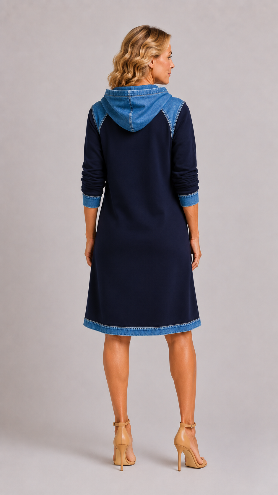 Alexa | Robe à Capuche Contrastée et Confortable