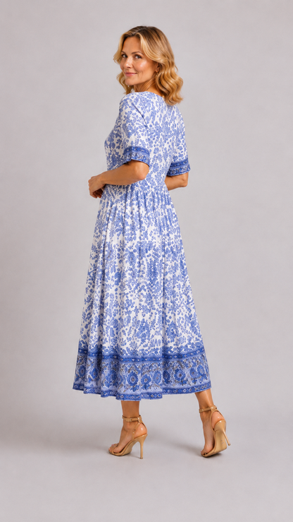 Ellie | Robe Florale Col en V Gracieuse
