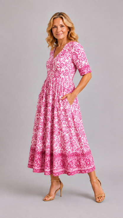 Ellie | Robe Florale Col en V Gracieuse