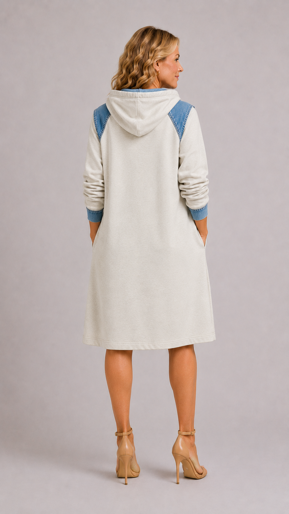 Alexa | Robe à Capuche Contrastée et Confortable