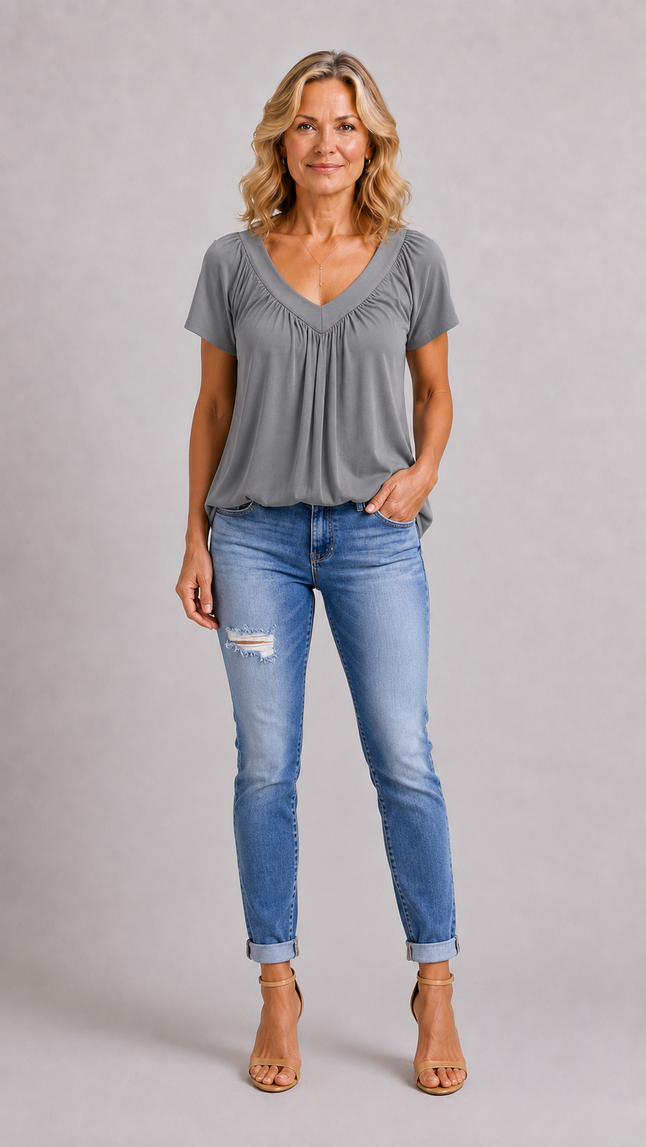 KENNEDY | Top Casual Col en V
