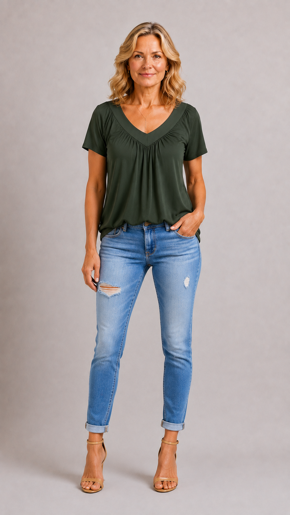 KENNEDY | Top Casual Col en V