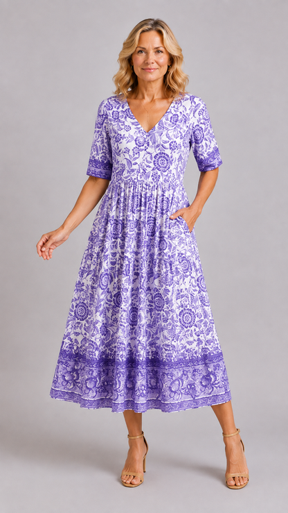 Ellie | Robe Florale Col en V Gracieuse