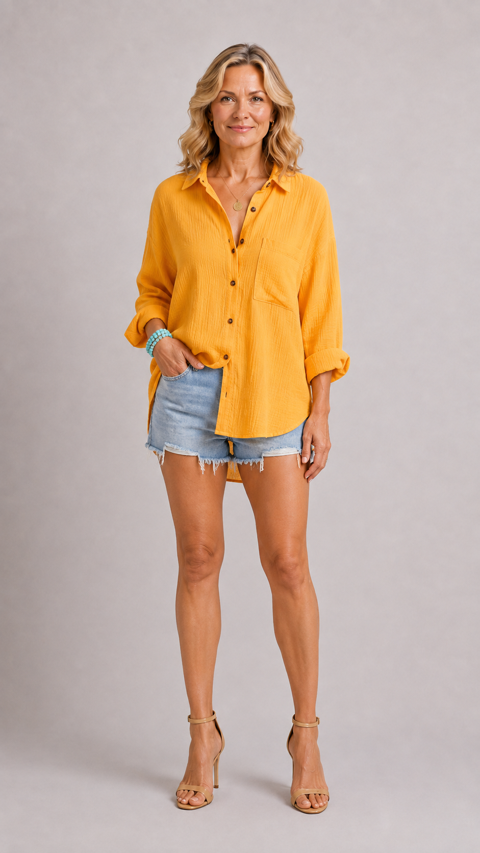 MADELYN | Blouse Casual à Boutons et Manches Longues