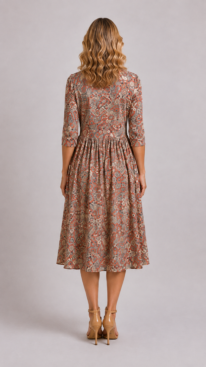 Evelyn | Robe Midi Gracieuse avec Poches