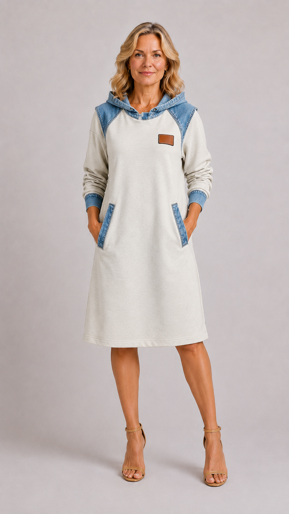 Alexa | Robe à Capuche Contrastée et Confortable