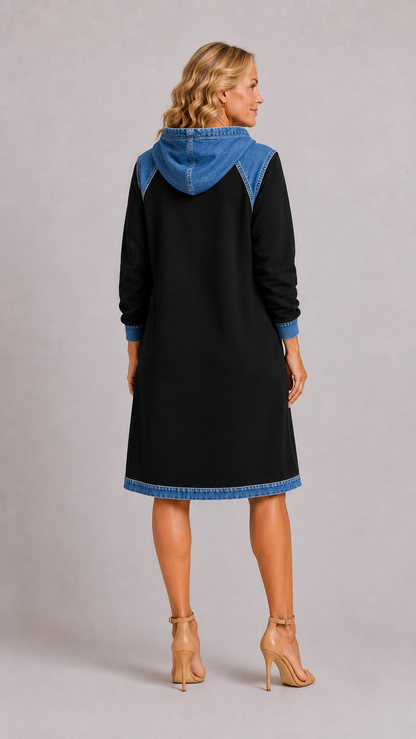 Alexa | Robe à Capuche Contrastée et Confortable