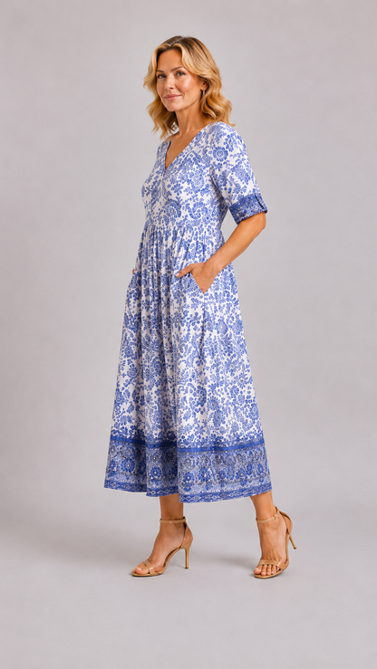 Ellie | Robe Florale Col en V Gracieuse
