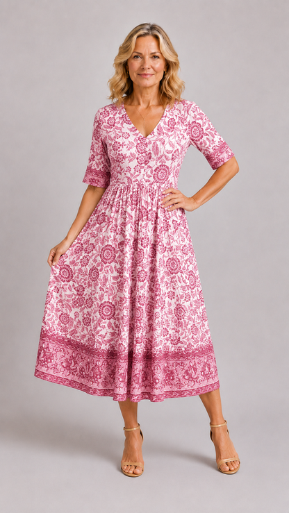 Ellie | Robe Florale Col en V Gracieuse