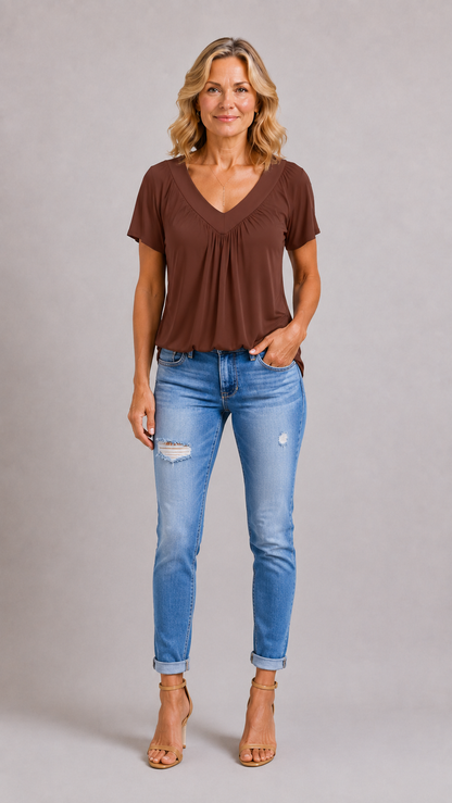 KENNEDY | Top Casual Col en V