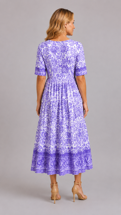 Ellie | Robe Florale Col en V Gracieuse
